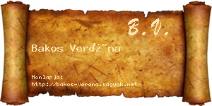 Bakos Veréna névjegykártya